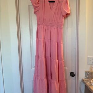 Pink Tiered Maxi Dress